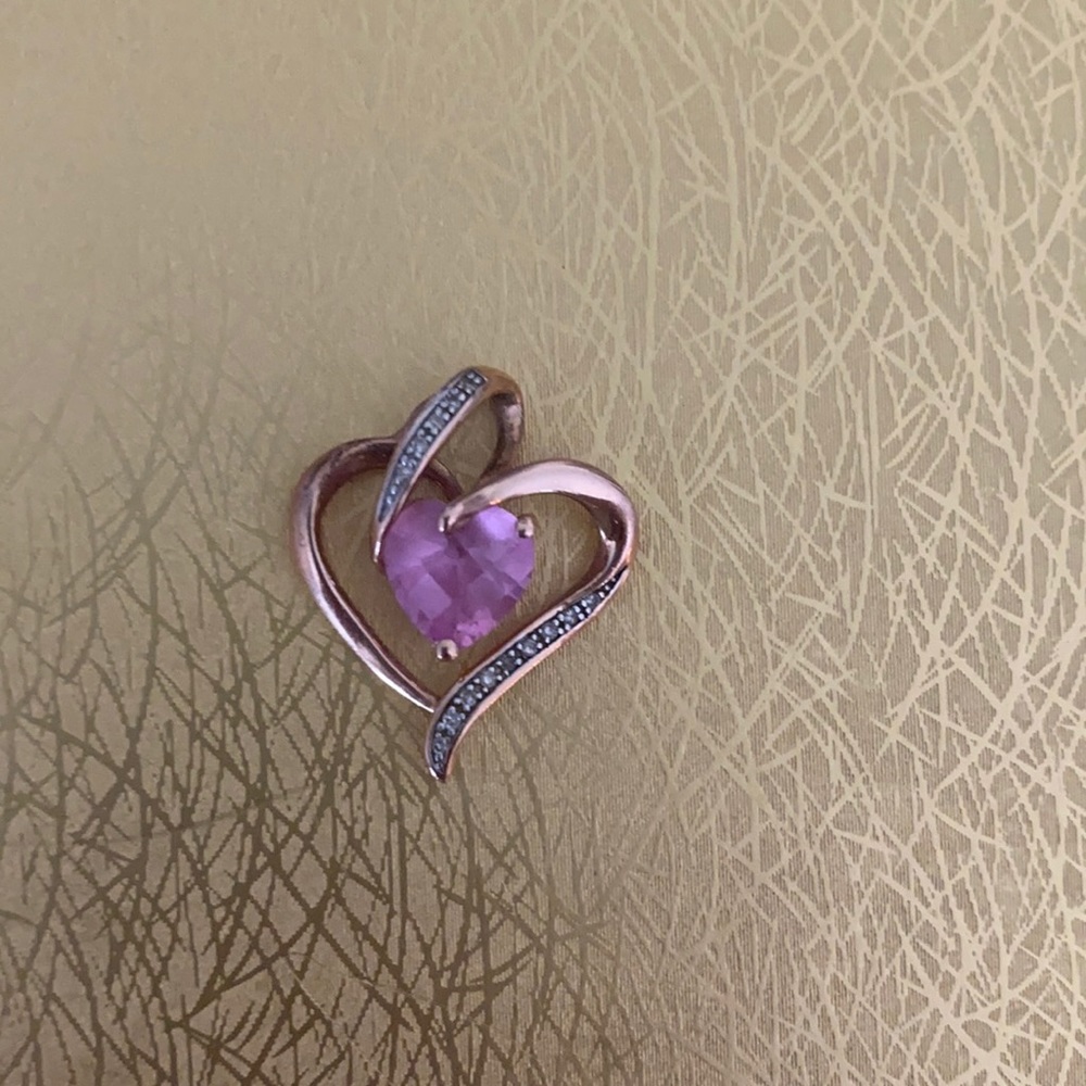 Rose gold plated heart pendant swarowski